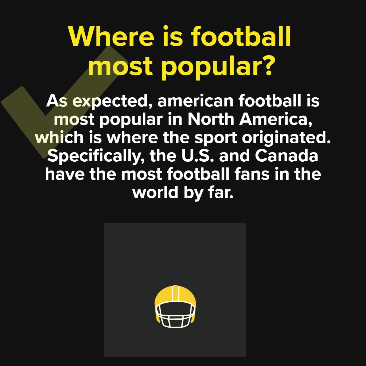 Do you enjoy watching football?

#americanfootball #funfact #didyouknowfacts