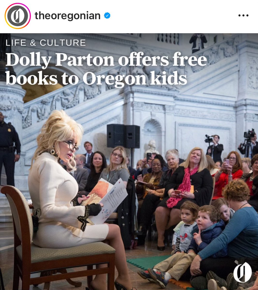 Kids in Oregon can get a free book every month from birth until age 5 thanks to our Shero @DollyParton’s Dollywood Foundation ❤️ #RaiseAReader