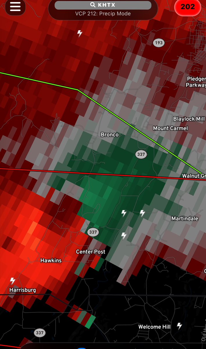 Circulation is going thru Center Post in southern Walker County just north of the Chattooga Co line moving east at 30 mph. #gawx #chawx