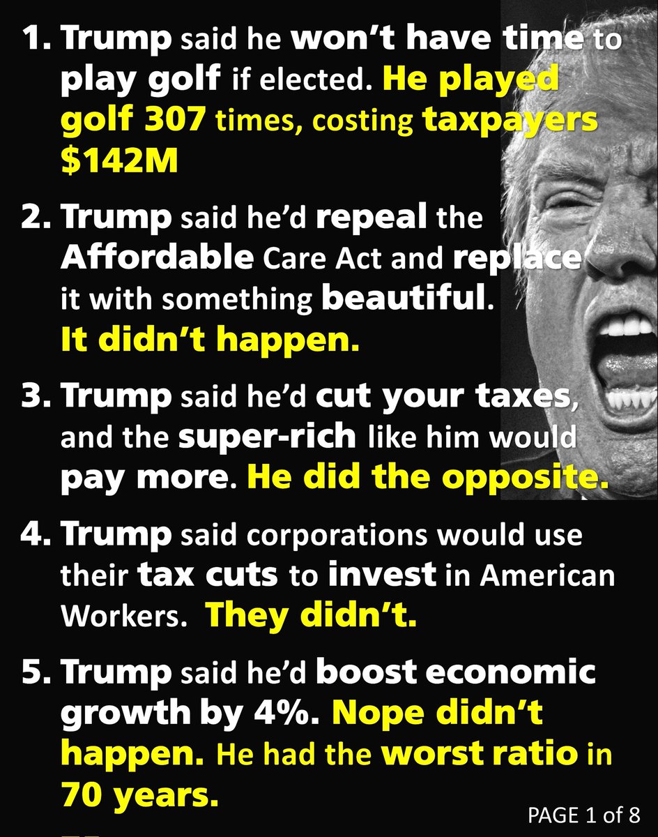 SPBMcKenna's tweet photo. 🧵 34 of #Trump’s Biggest BROKEN PROMISES
From building the wall to bringing back coal
#Trump TALKS a good game, BUT it’s just ALL TALK
Don’t believe #Trump’s LIES!
If he was POTUS today, You’d still be experiencing INFLATION, like EVERY OTHER DEVELOPED COUNTRY in the WORLD https://t.co/SKTNL9CTgm