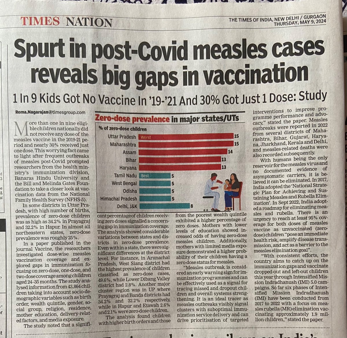 'Okay #covishield #AstraZeneca news is out, but let us not waste any opportunity to sell another #vaccine. Let's fear monger about #measles outbreak and sell some vaccines because that's where our incentives come from'. This is media for you!