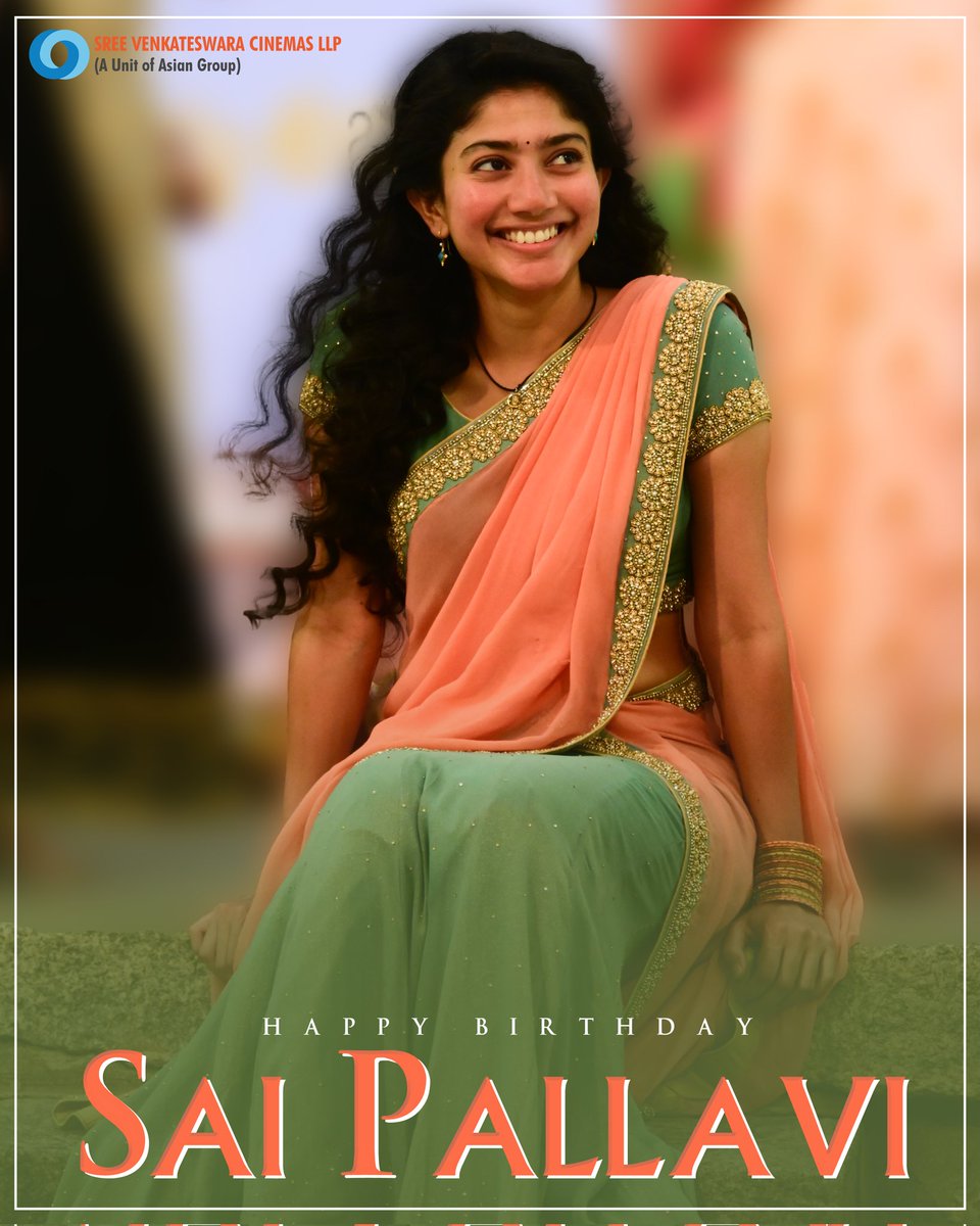 Here's wishing the versatile actress @Sai_Pallavi92 A Very Happy Birthday! #HappyBirthdaySaiPallavi #HBDSaiPallavi