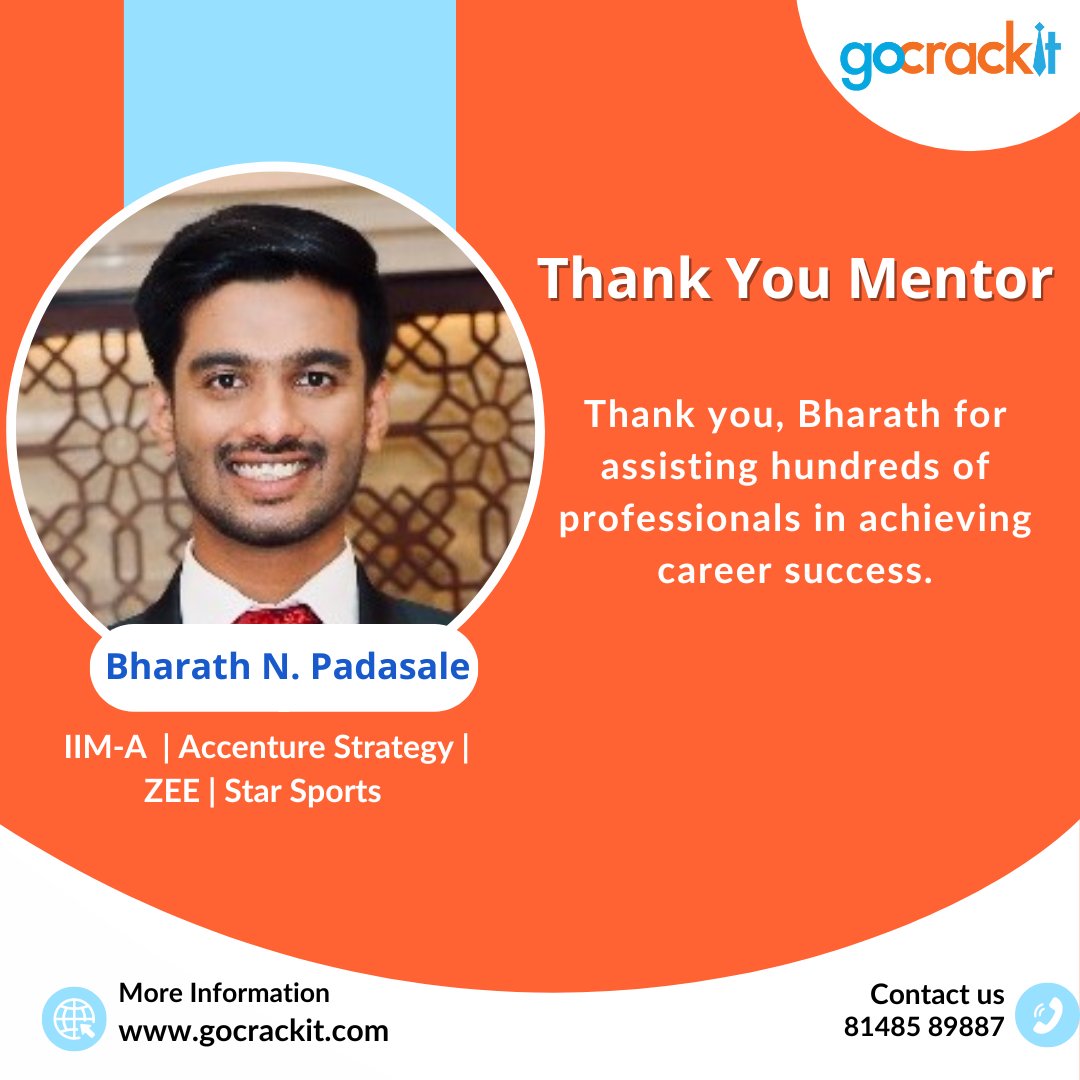 Expressing our heartfelt gratitude to Bharath N Padasale for his invaluable contributions in helping hundreds of professionals achieve career success. #gratitude #career #mentoring #careergrowth #mentees #mentors