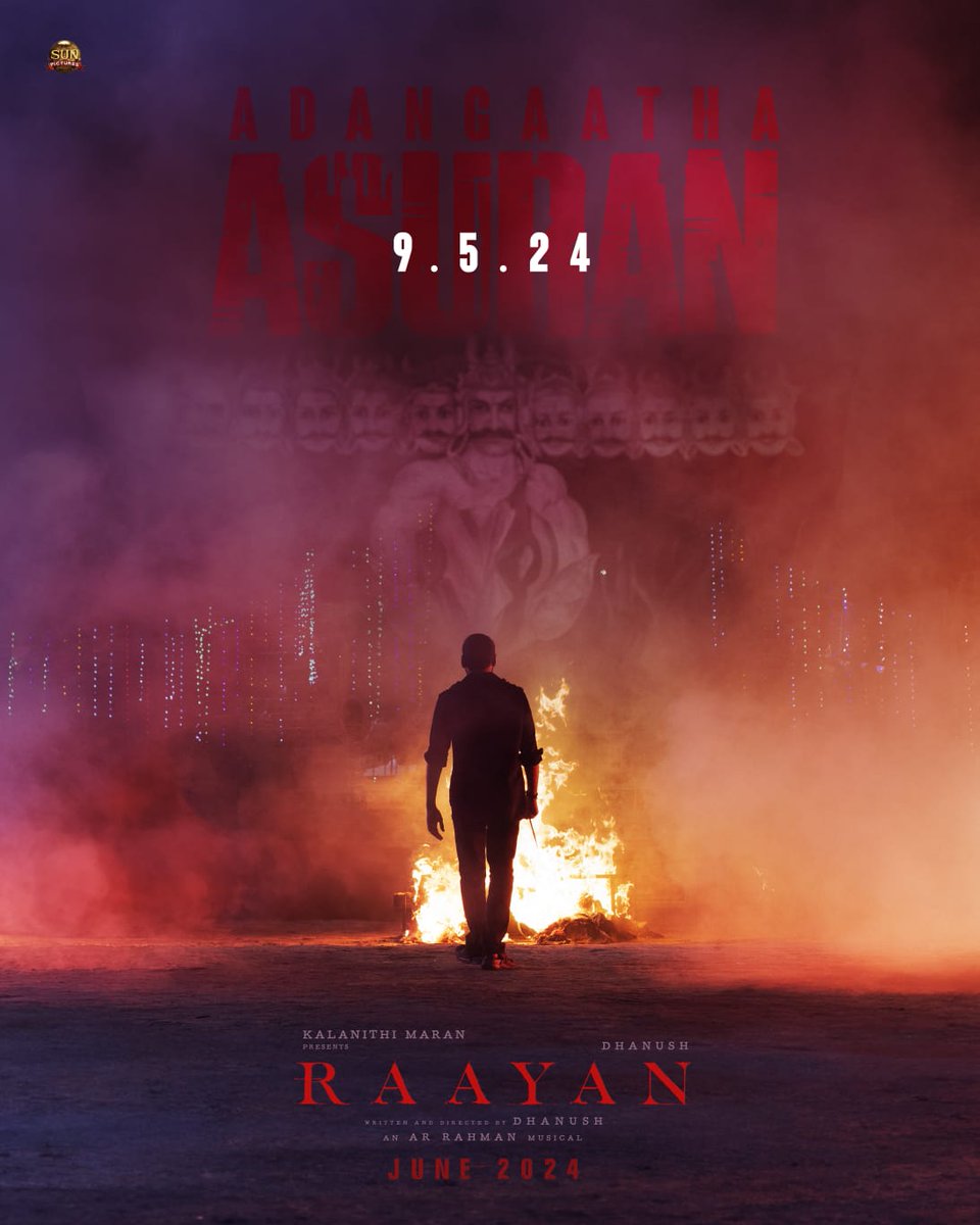 #RaayanFirstSingle #AdangaathaAsuran is ARRiving on 9th May #Raayan in cinemas from June 2024 @dhanushkraja @sunpictures @arrahman @iam__sjsuryah @selvaraghavan @joinprakashraj @kalidas_jayaram @sundeepkishan @dushara_vijayan @aparna.balamurali @riazkahmed.pro @v4umedia_