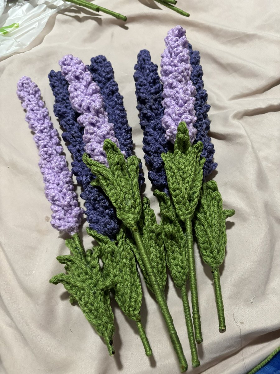 How do we feel about these lavender plants I crocheted?