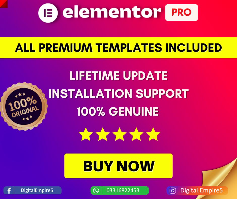 Elevate your website with Elementor Pro today! 💻✨ #ElementorPro #Webdesign 
#elementor
#proelementor
#premiumelementor
03316822453
#03316822453