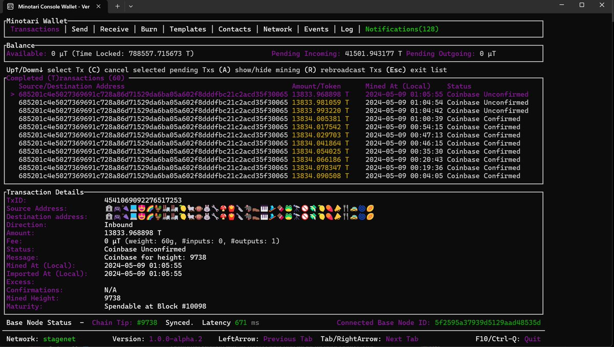 Mined my first testnet Tari today! @tari