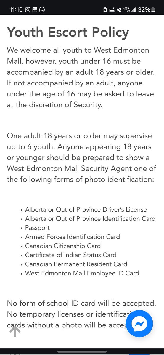 Wait, anyone under 16 years old isn't allowed inside West Edmonton Mall without an adult??? Is this new? #yeg