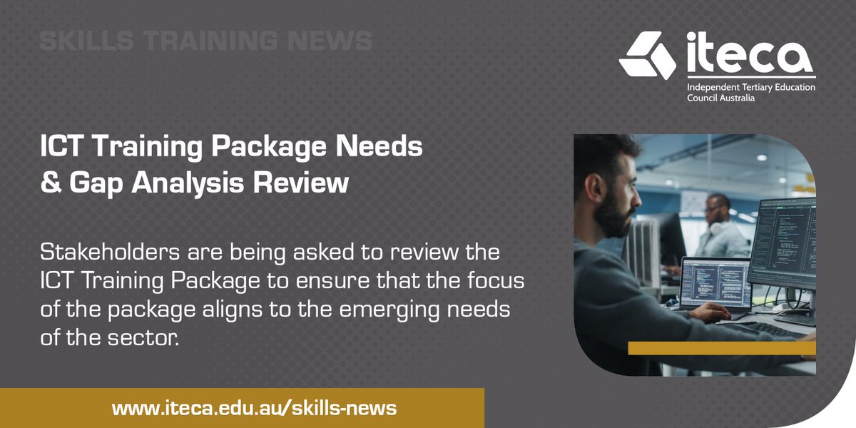 Get involved in the ICT Training Package review being undertaken by the Future Skills Organisation (FSO) to help ensure future #VocationalTraining courses reflect the needs of this constantly evolving sector. Read more: iteca.edu.au/news/skills/20…