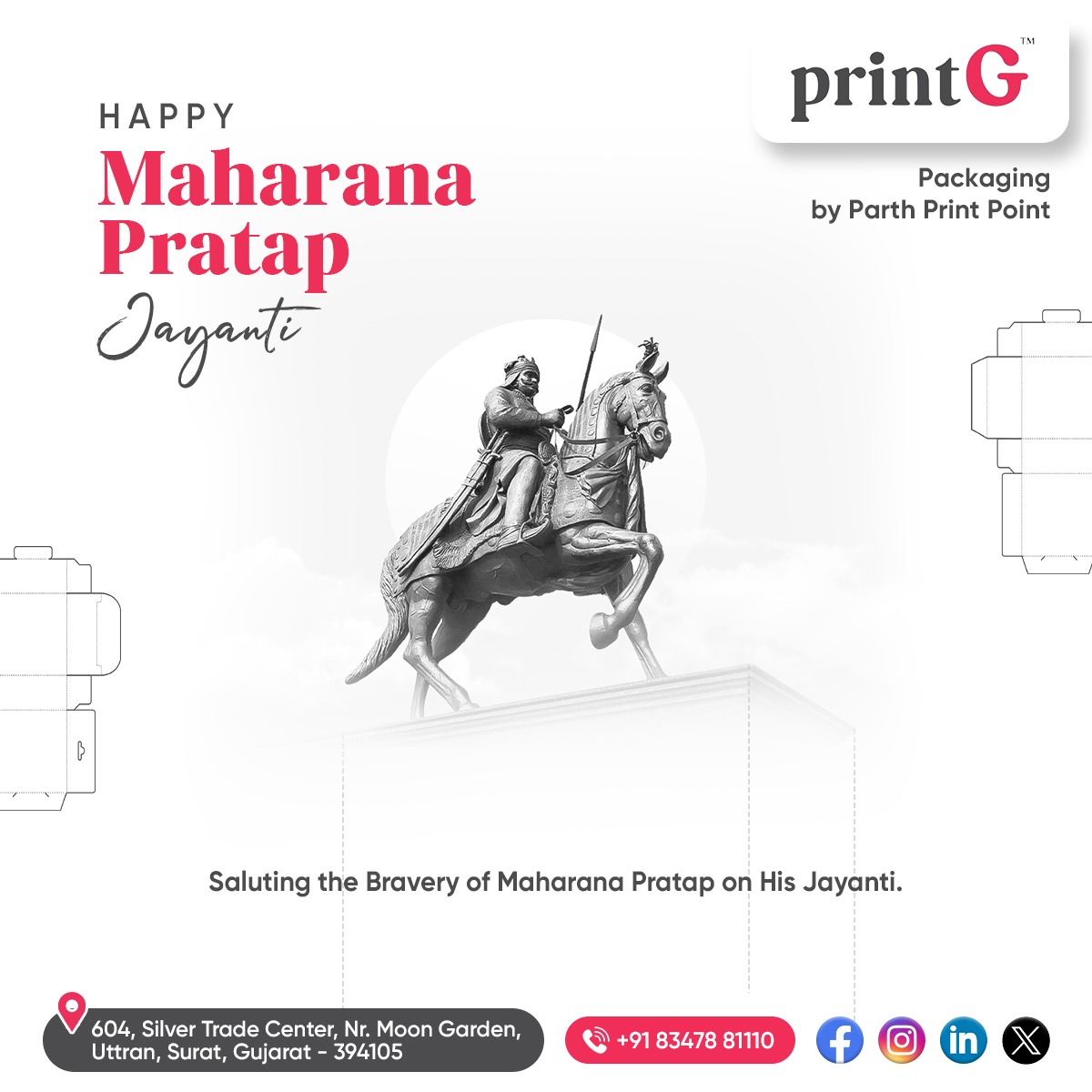 Just like Maharana Pratap's unwavering commitment, our packaging solutions are built to endure. Protect your product and elevate your brand with PrintG! #PackagingSolutions #PremiumPackaging