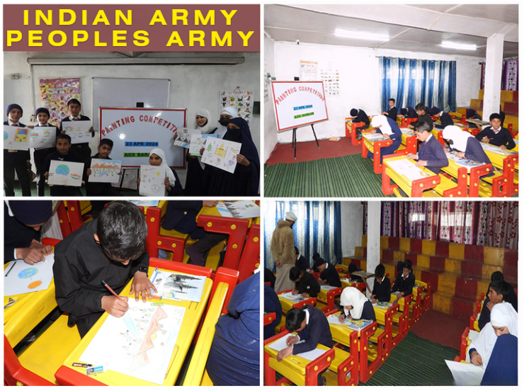 Painting the future with creativity! The #painting competition at #Army Goodwill School, Baraub reflects #IndianArmy's commitment to providing students with a platform for #artistic expression & growth. #AwamKiFauj #badaltajammukashmir #veerokibhoomi #nashamuktjk