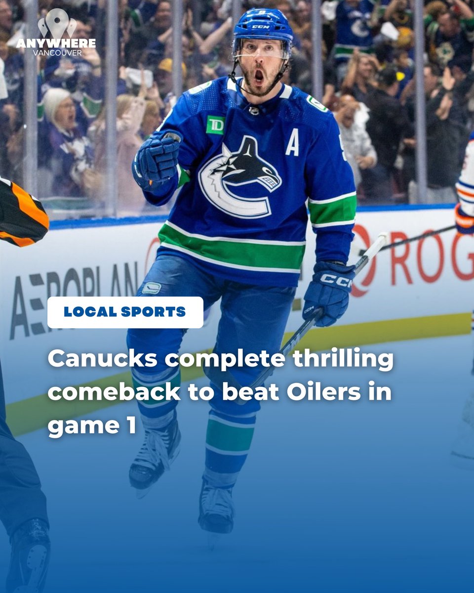 Breathe #Canucks fans 🥵 The #Vancouver Canucks completed a thrilling third period comeback to beat the Oilers 5-4 in game 1 of their second round series. Thoughts on the game? Let us know in the comments! #NHL #Oilers