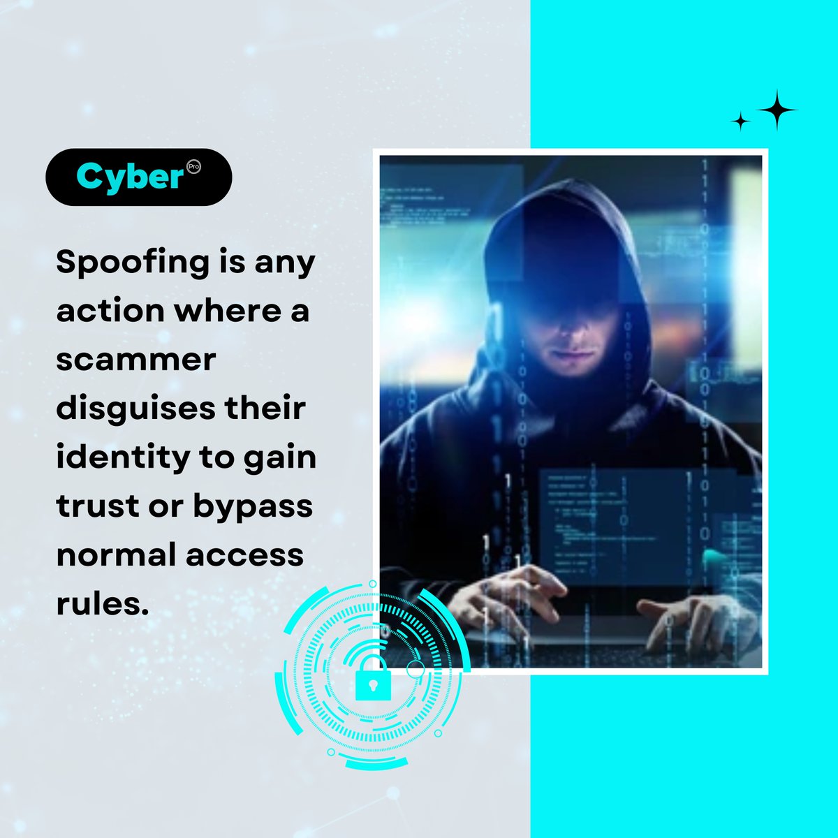 Stay one step ahead of cybercriminals! In our Cybersecurity Basics series, let's dive into the concept of Spoofing. It's when scammers disguise their identity to deceive and gain trust

#CybersecurityAwareness #OnlineSecurity #CyberSafety #DataProtection #InfoSec #digitalsecurity