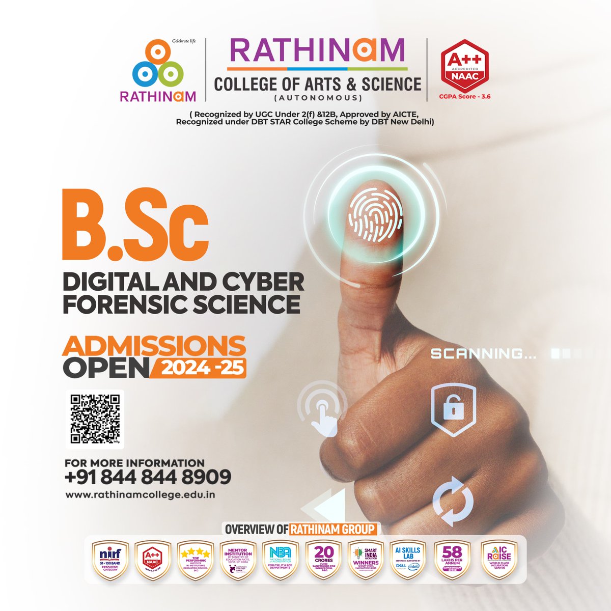 The Rathinam College of Arts and Science is now accepting applications for their B.Sc. Digital and Cyber Forensic Science program for the 2024-2025 academic year.
#DigitalForensics #CyberSecurity #BSc #TechCareers #FutureProofYourCareer #CybersecurityAwareness
