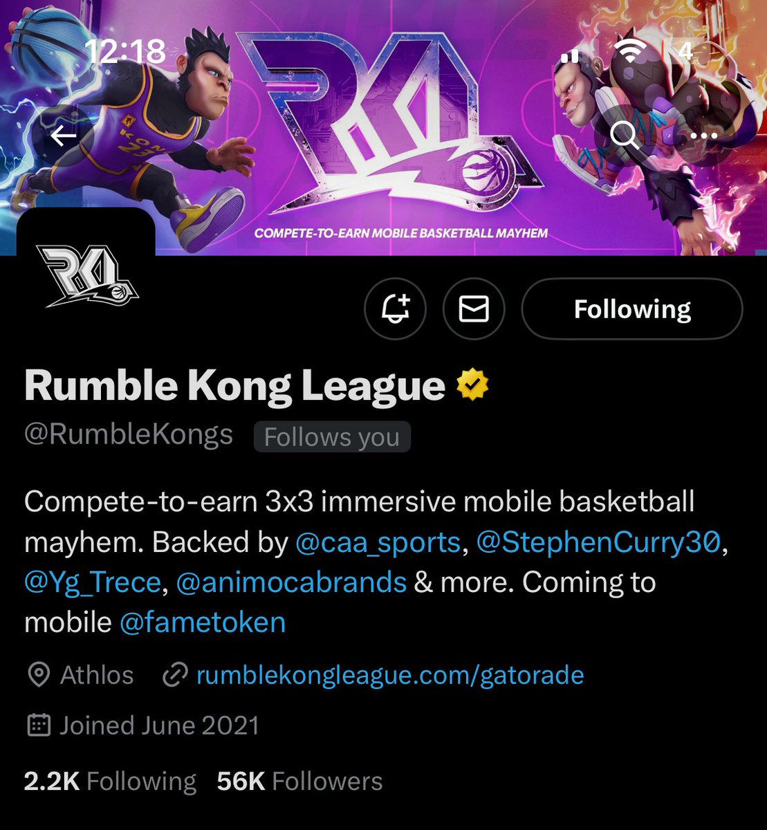 Just the other day I was posting that @RumbleKongs was at 50k followers.. now at 56k 👏🏽😎🚀