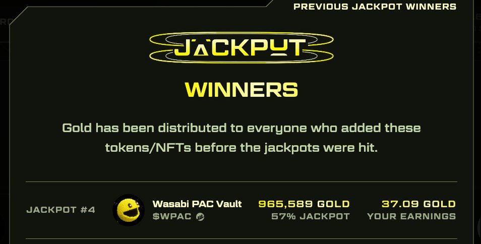So @pacmoon_ just won the jackpot again Some will say it's rigged, probably because they don't hold any $PAC I bought $500 of $PAC a few weeks ago. It's now worth $1250, and earned me 60 gold in the process It's not much, but it's honest work