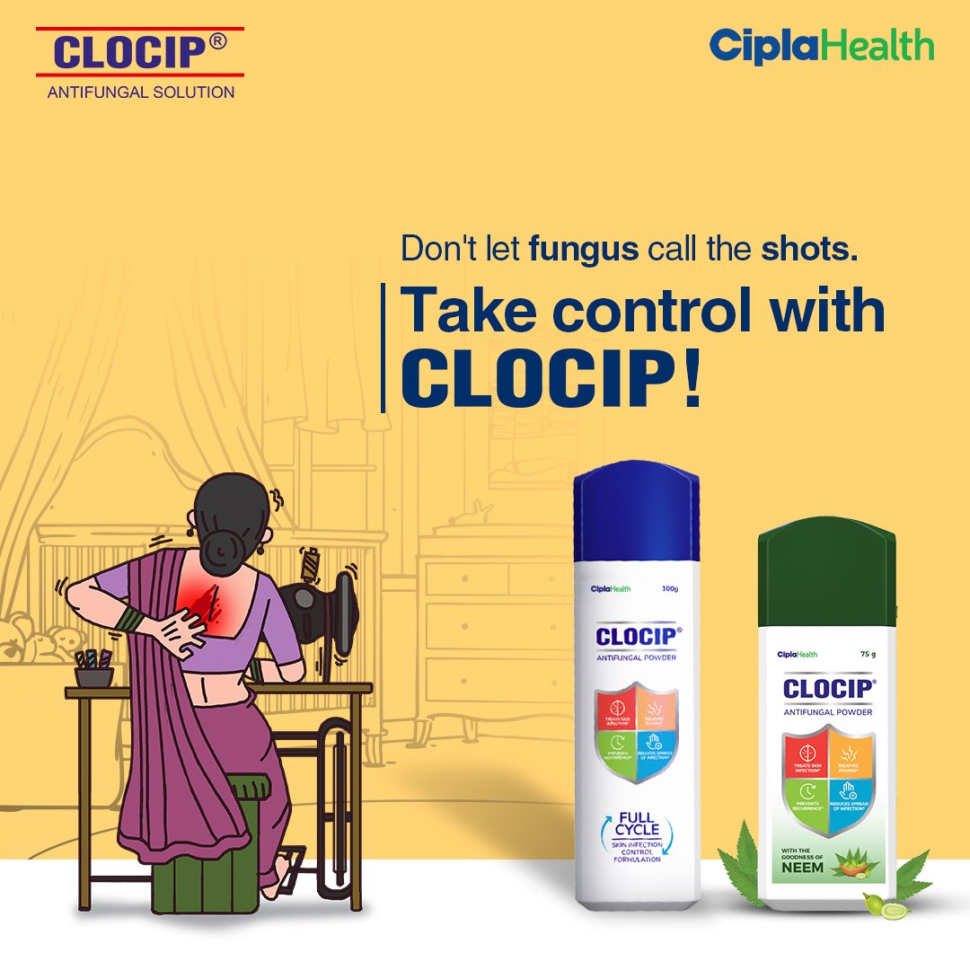 Stay in control of your day now with the goodness of Neem in Clocip Advance Antifungal Powder. It can be used in all seasons and provides a refreshing feeling.

To know more visit-  clocip.com

#Clocip #AntiFungalPowder #NeemPowder #ClotrimazolePowder #CiplaHealth