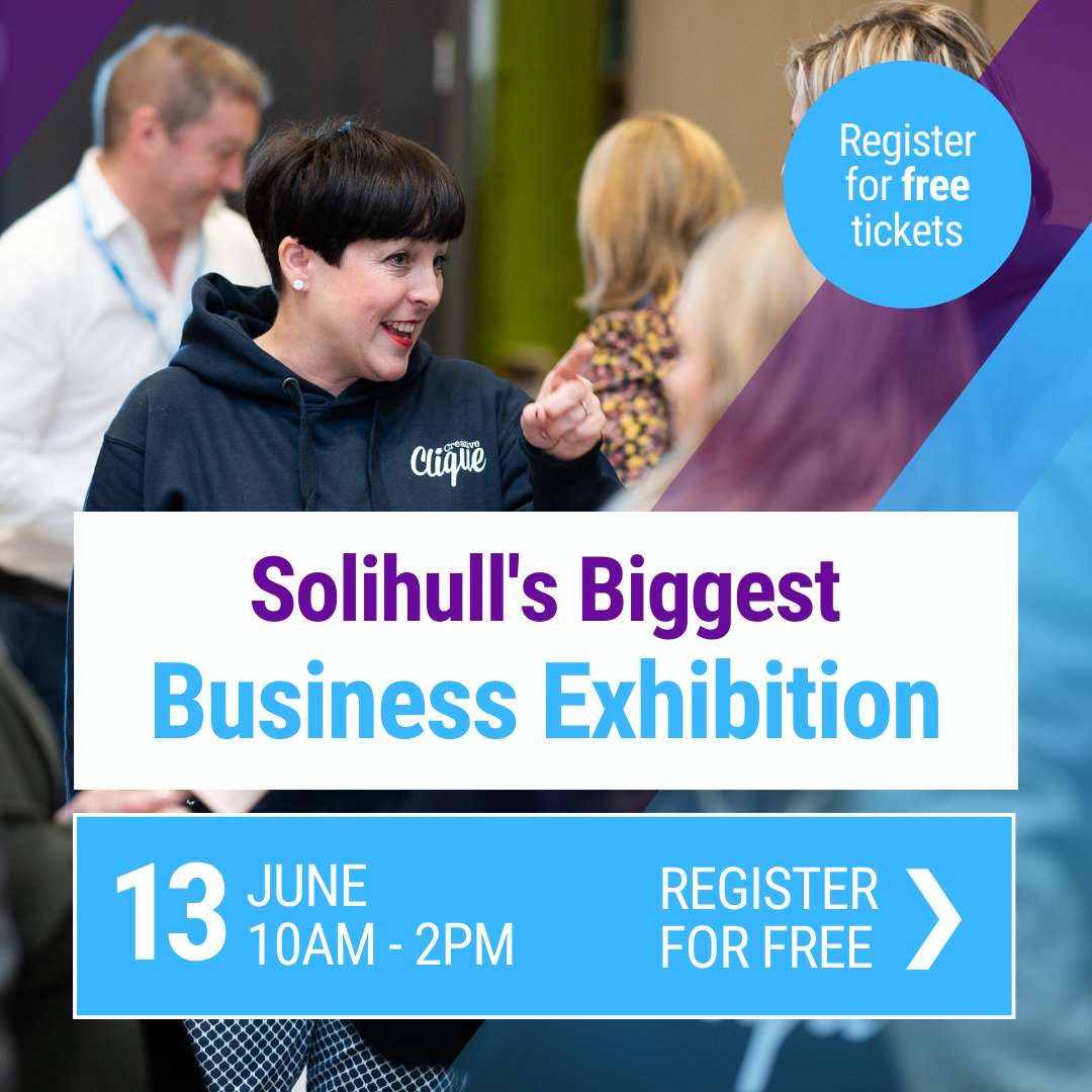 Solihull Business Expo is the region's LARGEST and FREE business event on 13th June, b2bexpos.co.uk/event/solihull… 🙌🙌