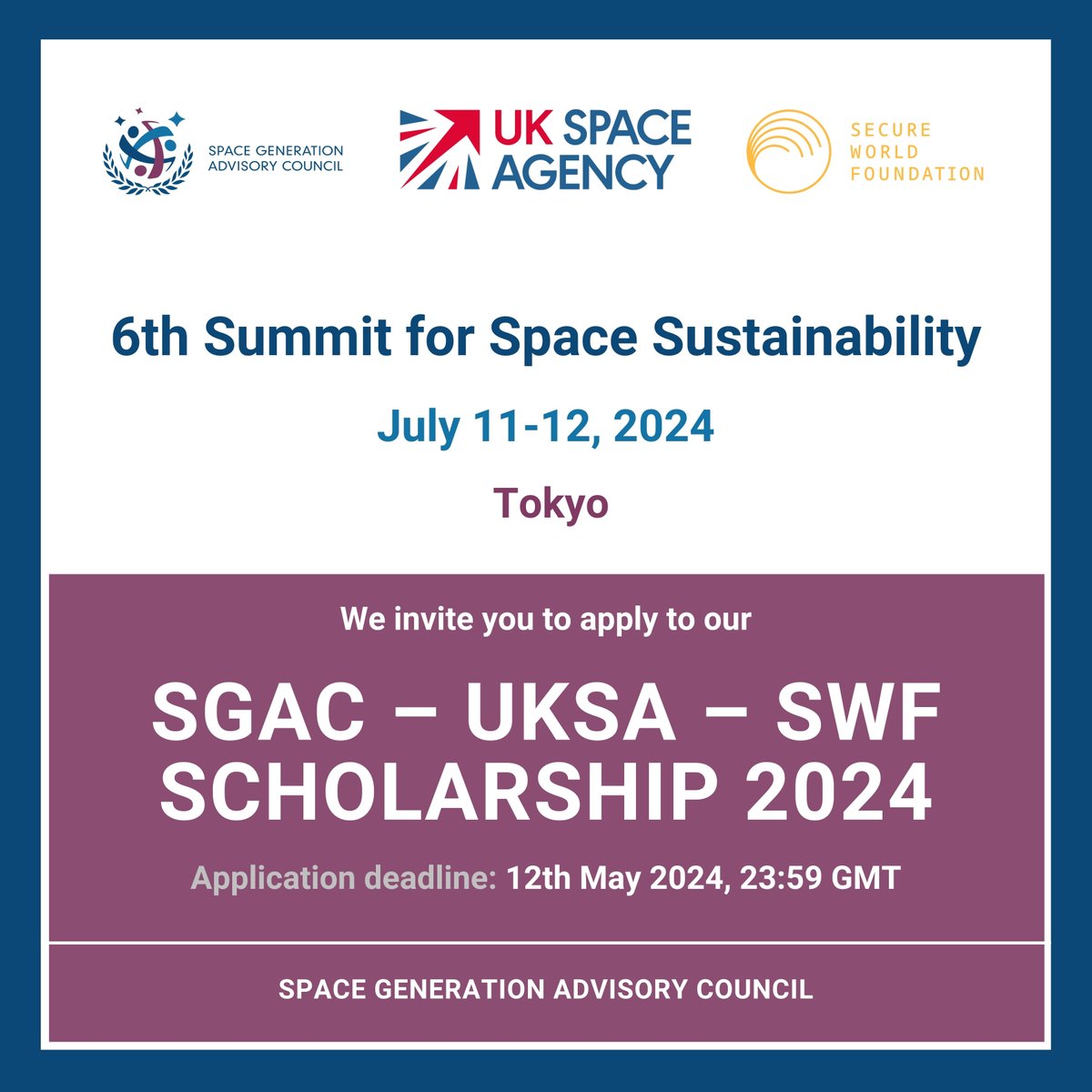 🚀SGAC in partnership with UK Space Agency (UKSA) and Secure World Foundation (SWF), is offering the SGAC – UKSA – SWF Scholarship 2024! 🎓 Deadline: May 12, 2024. ⏰ Apply here: ow.ly/wz7w50RzNuc #SGAC #UKSA #SWF #ScholarshipOpportunity 🛰️📚🌏