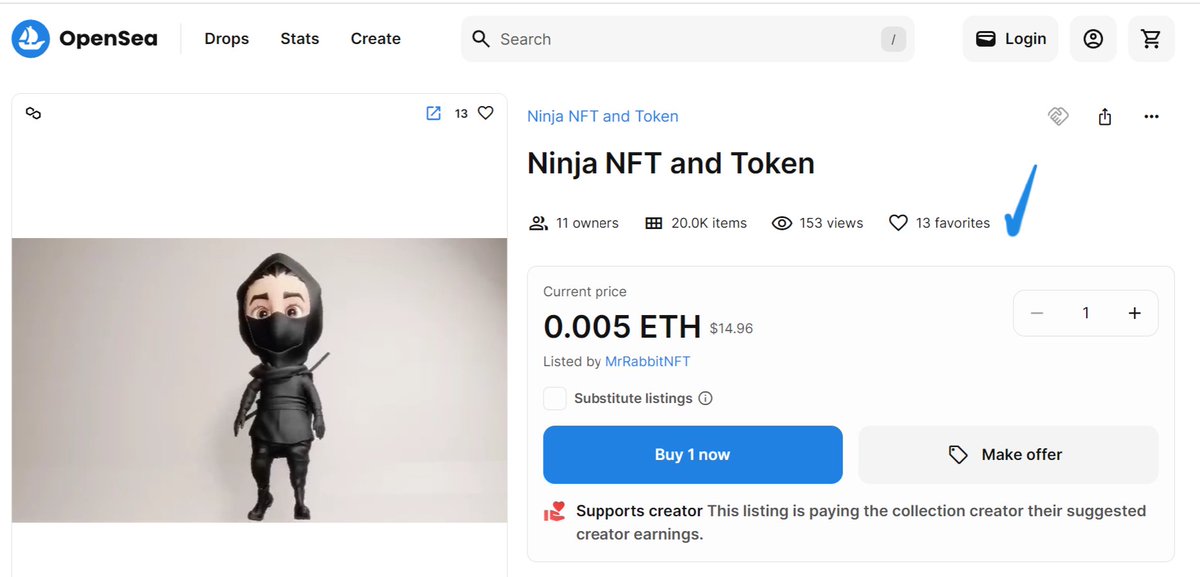 Good Morning🌞 Giveaway 🔥 Visit Website 👍 Click on the Favorite , I send you Free NFT to your Adress 3D Ninja NFT and Token Program Use: Blender Link: opensea.io/assets/matic/0…