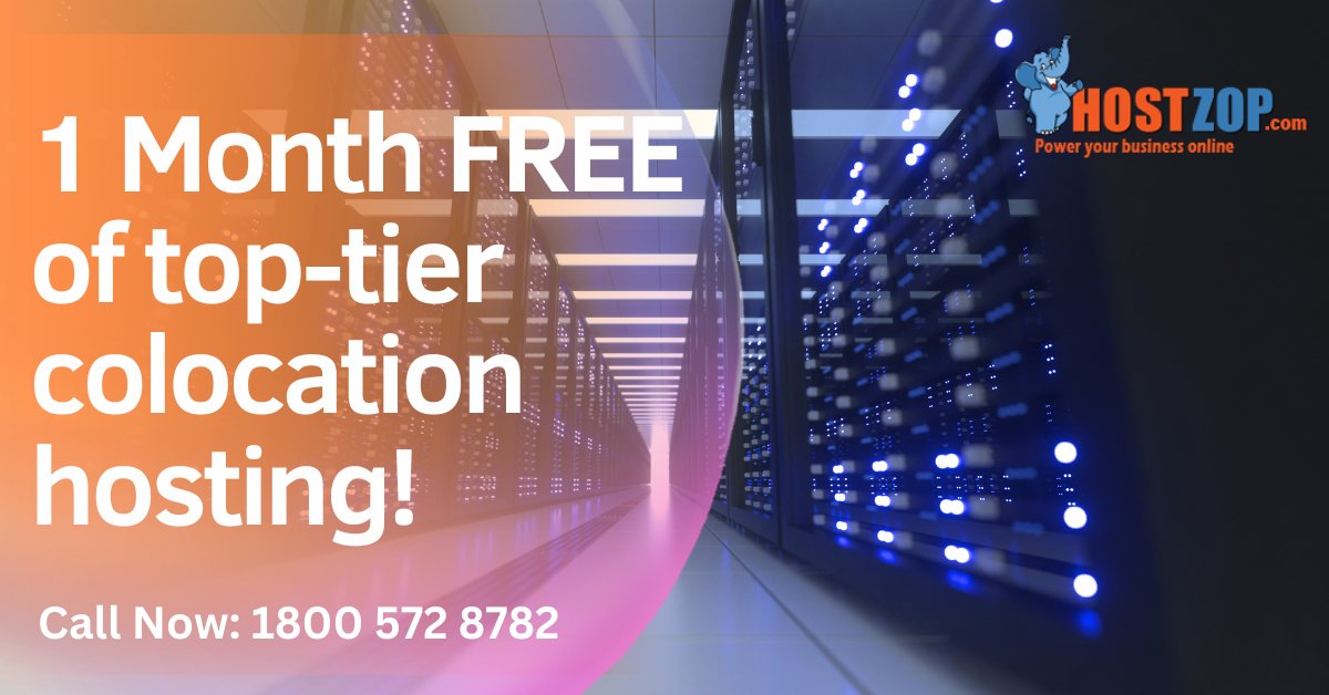 Hostzop's tweet image. Elevate your hosting game with Hostzop! 💻 Enjoy 1 Month FREE of top-tier colocation hosting! 💡 Don&apos;t miss this limited-time offer! Sign up now! 🔒💥 hostzop.com/colocation-ser… #Hostzop #ColocationHosting #FreeMonth