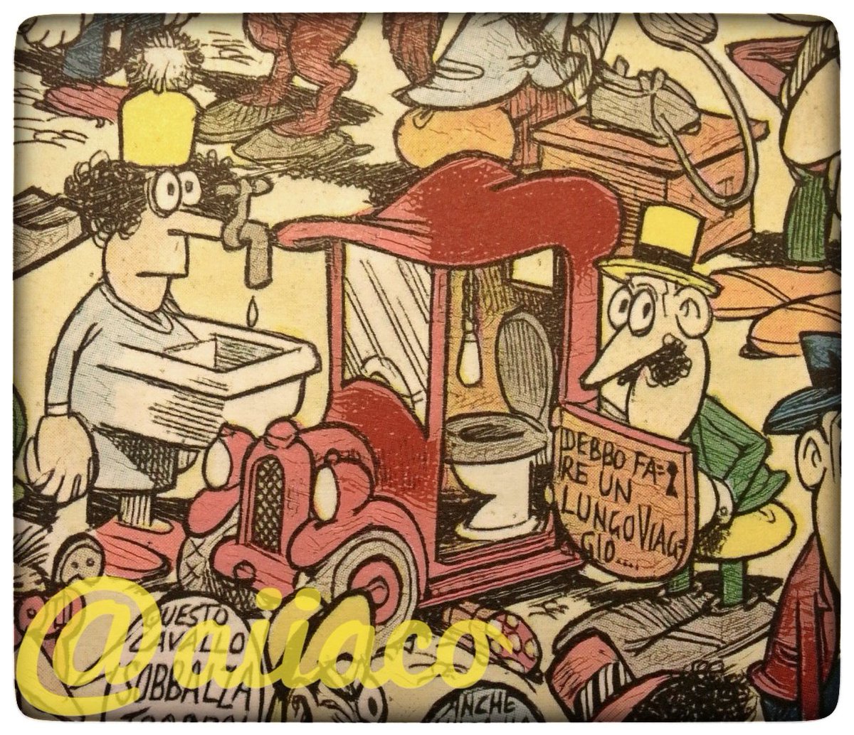 Buongiorno #Jacofollowers

L’automobile è divenuta il carapace, il guscio protettivo ed aggressivo, dell’uomo urbano e suburbano.
[Marshall McLuhan]

#Jacovitti #humour #comics #nosense #9maggio