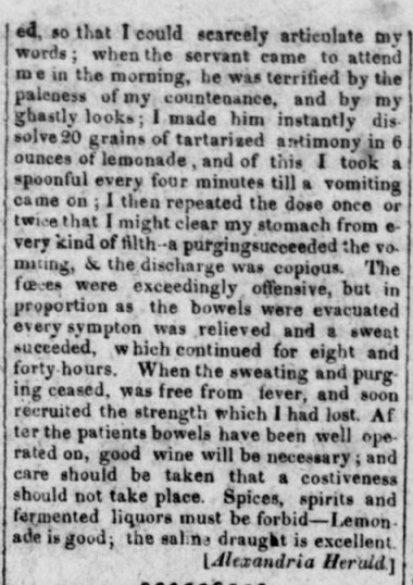 Zignack's tweet image. Typhus Fever!

Martinsburgh Gazette, Jan 5, 1815:

The fear of symptoms and the uncertainty of what happens to the body is like candy for the disgusting money-hungry people. Because the fearfull people will turn to anyone that claims to have a cure.

tile.loc.gov/storage-servic…