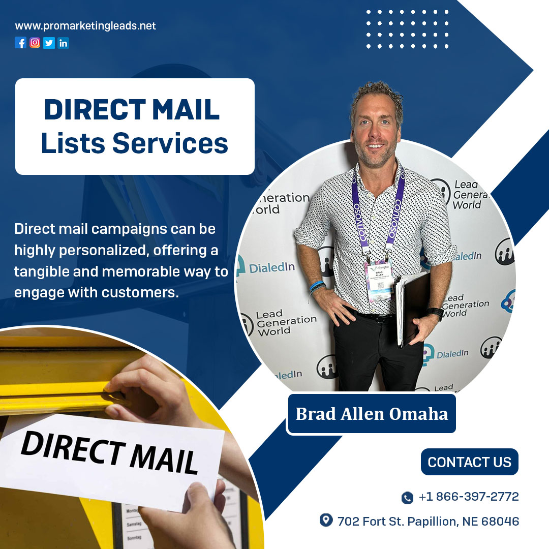 Looking to boost your marketing reach? Look no further! Introducing  @Bradallenomaha #Direct_Mailing_Lists services!

shorturl.at/fhV68

#DirectMailing #MarketingSuccess #BradAllenServices #MarketingStrategy #BradAllen #TargetAudience #AutoBuyer #MailingLists