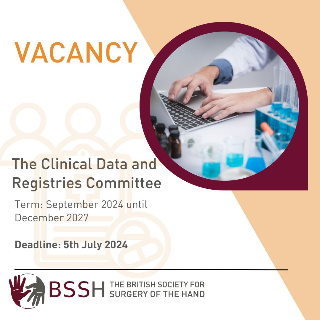 The Clinical Data and Registries Committee has one vacancy and requests an expressions of interest from BSSH Members and Associate Members who would like to be considered for a 3-year period of membership of this committee Deadline is 5th July 2024. buff.ly/3ntjH87?