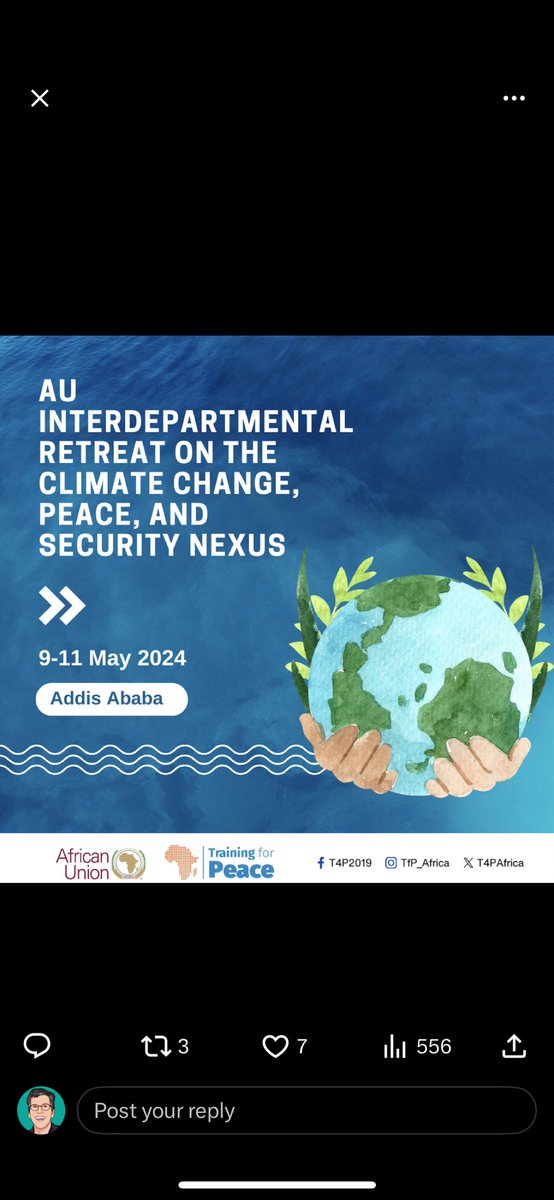 The @_AfricanUnion Interdepartmental Retreat on #climatechange #peace & #security nexus kick’s off today. The retreat will lay the ground for the development of the Common African Position on Climate, Peace and Security @kasinganeti_t @AUC_PAPS @AU_HHS @T4PAfrica @nupinytt