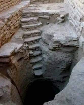 A 5,000 year old stepwell found in Dholavira, a once large city of the Indus Valley Civilization from 3300-1900 BC (located in Gujarat, India)