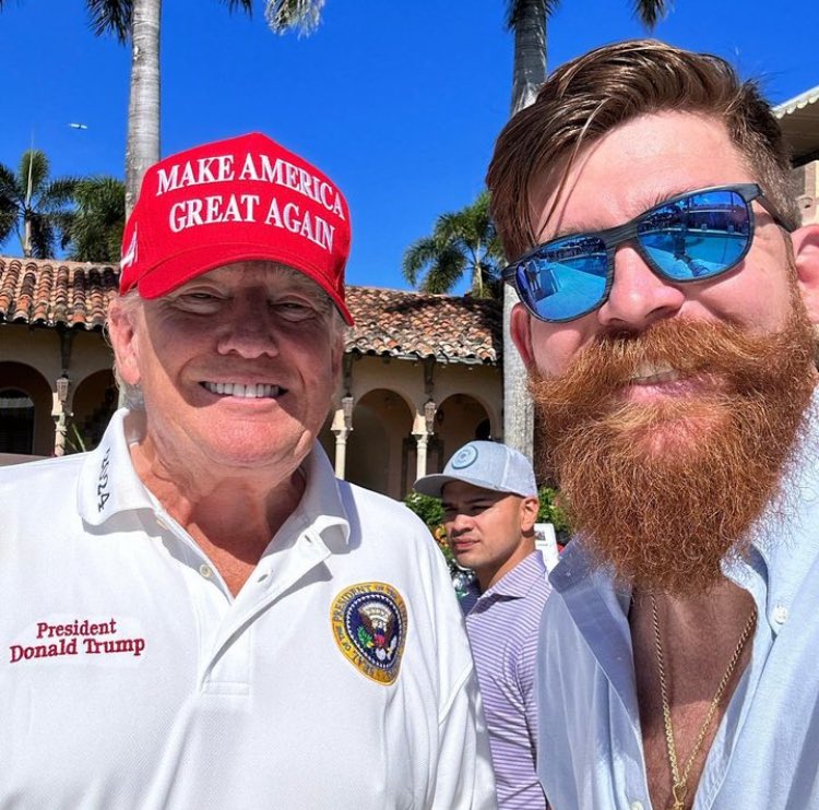 President Trump at Mar-a-Lago with a guest.