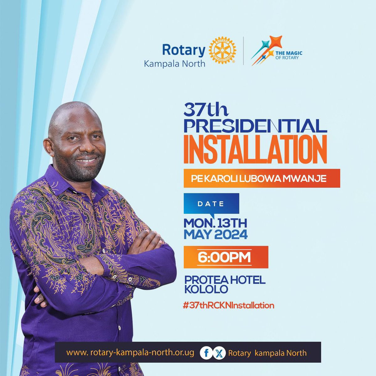 As we get closer to an unforgettable Installation ceremony of President Elect @IdeasMwanje at @ProteaKampalaH , what’s that one thing you know about him ? End your comments with hashtag #37ThRCKNInstallation 😎