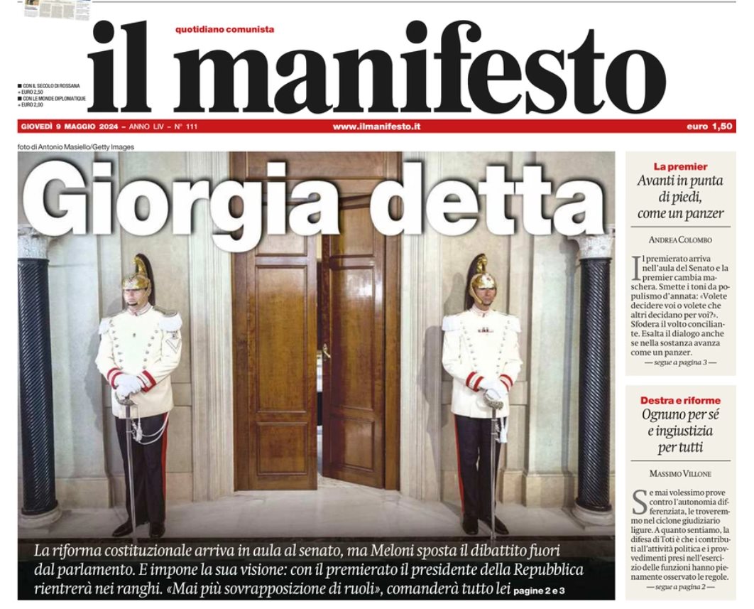 Definitivo, come sempre, il titolo di prima pagina de @ilmanifesto