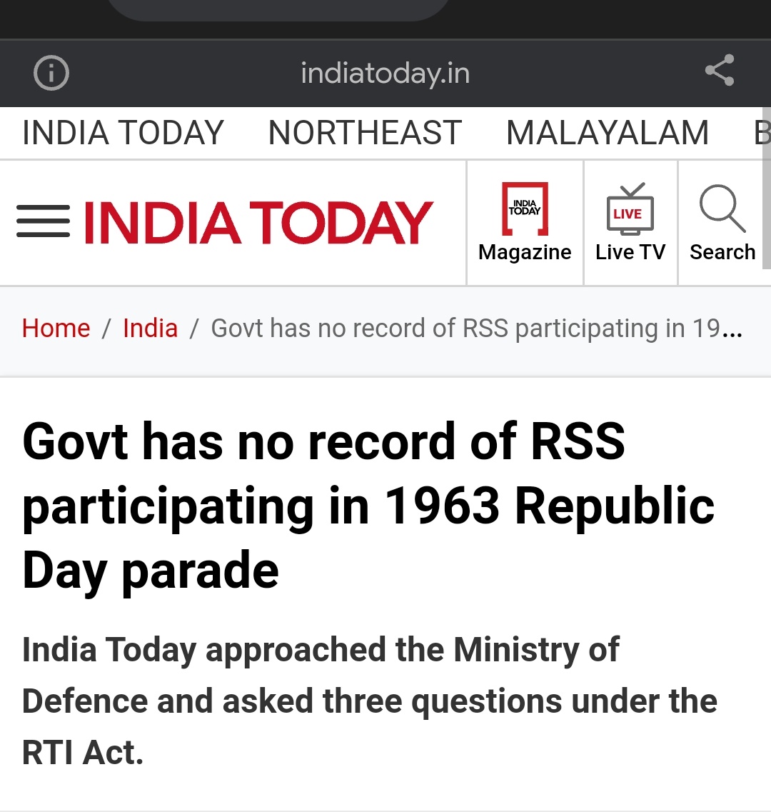 @legalloops Modi BJP rejected Sanghi lie that RSS was invited to Republic Day parade.