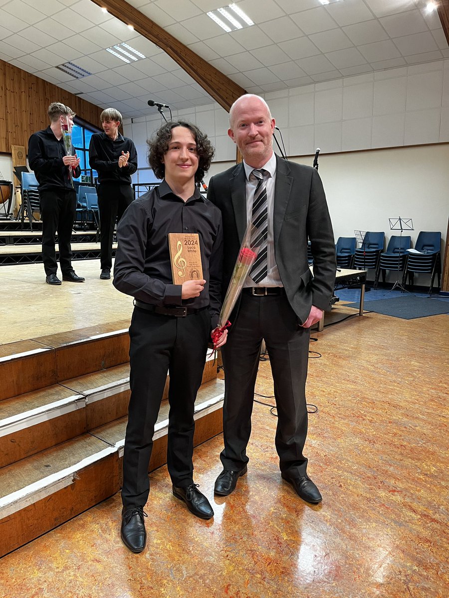 Congratulations to @whs_cardiff Luca White on winning this year’s Richard Fice Memorial award, for outstanding contribution to the music department. 🎶