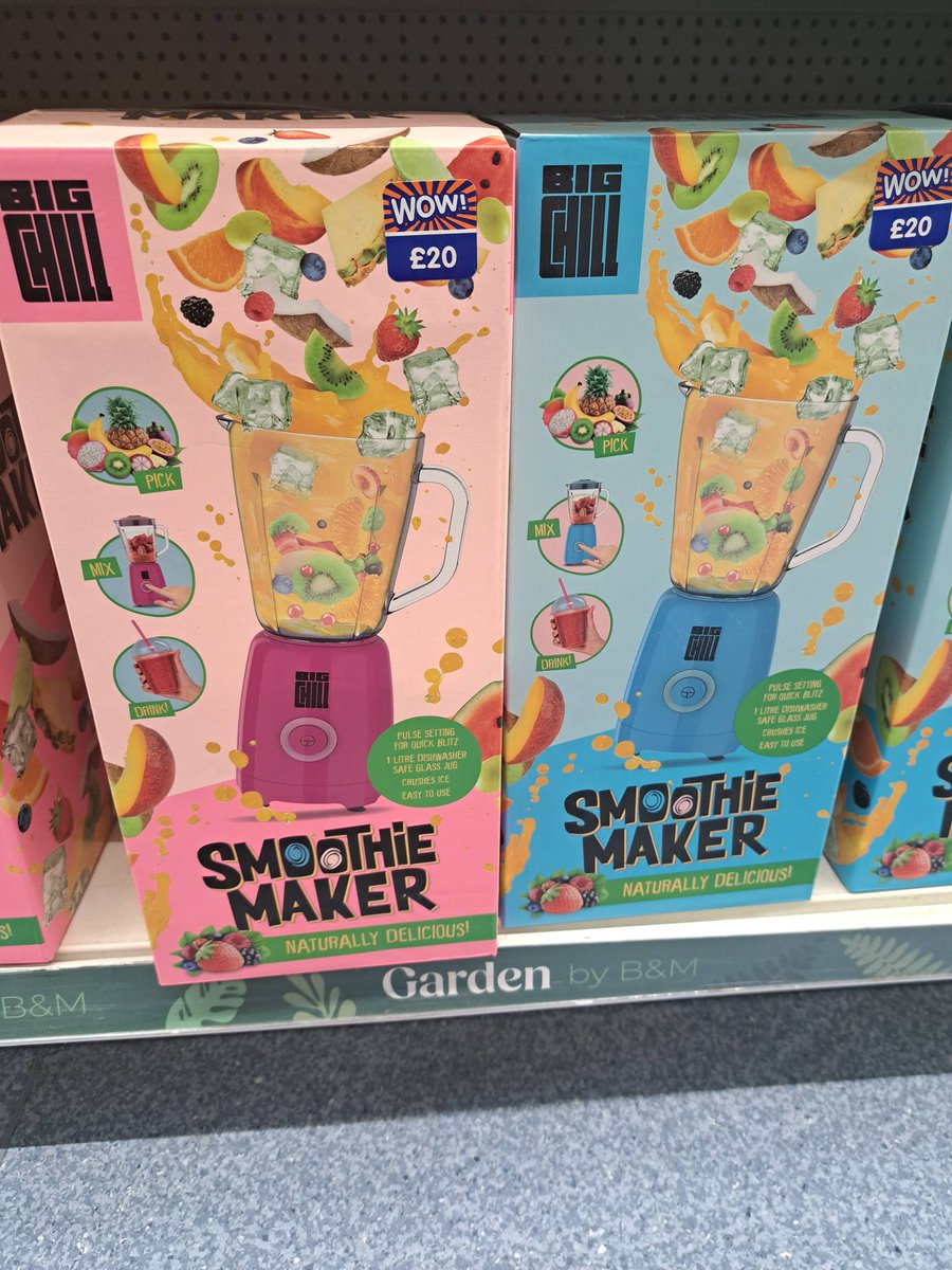 How fun does this smoothie maker look😍! Featuring a pulse setting, 1 litre dishwasher safe jug and it's strong enough to crush ice🧊🧊! Plus, the colours are so cute! Who'd love to pick one of these up for fresh smoothie making fun🍓🍌!?