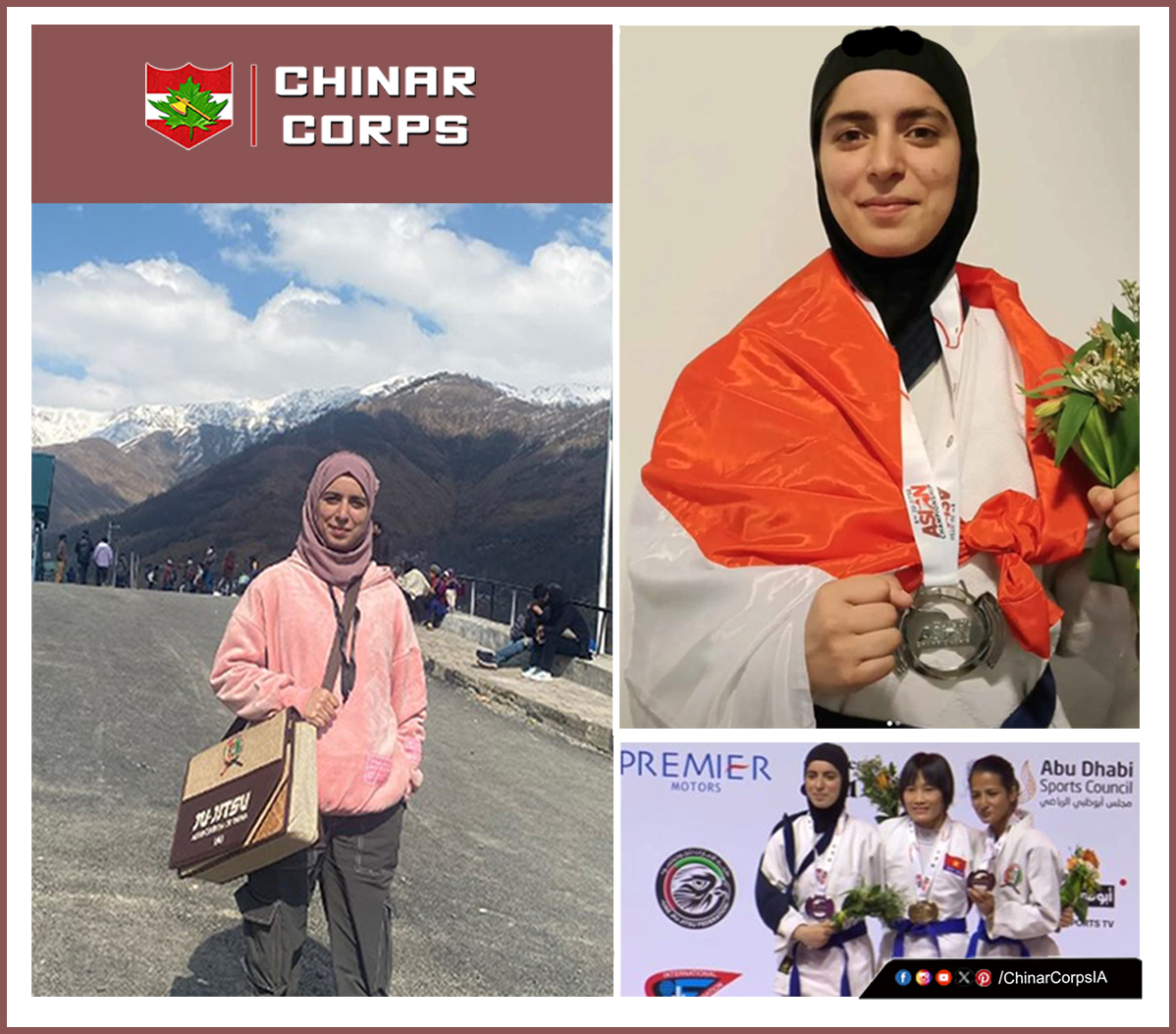 #ChinarCorps extends heartfelt congratulations to Sabkat Malik from Wajhera, #Bandipora, for her remarkable achievement of winning the #SilverMedal in the Youth Asian Ju-Jitsu Championship 2024, held in #AbuDhabi, UAE. We extend our best wishes for continued success in all her