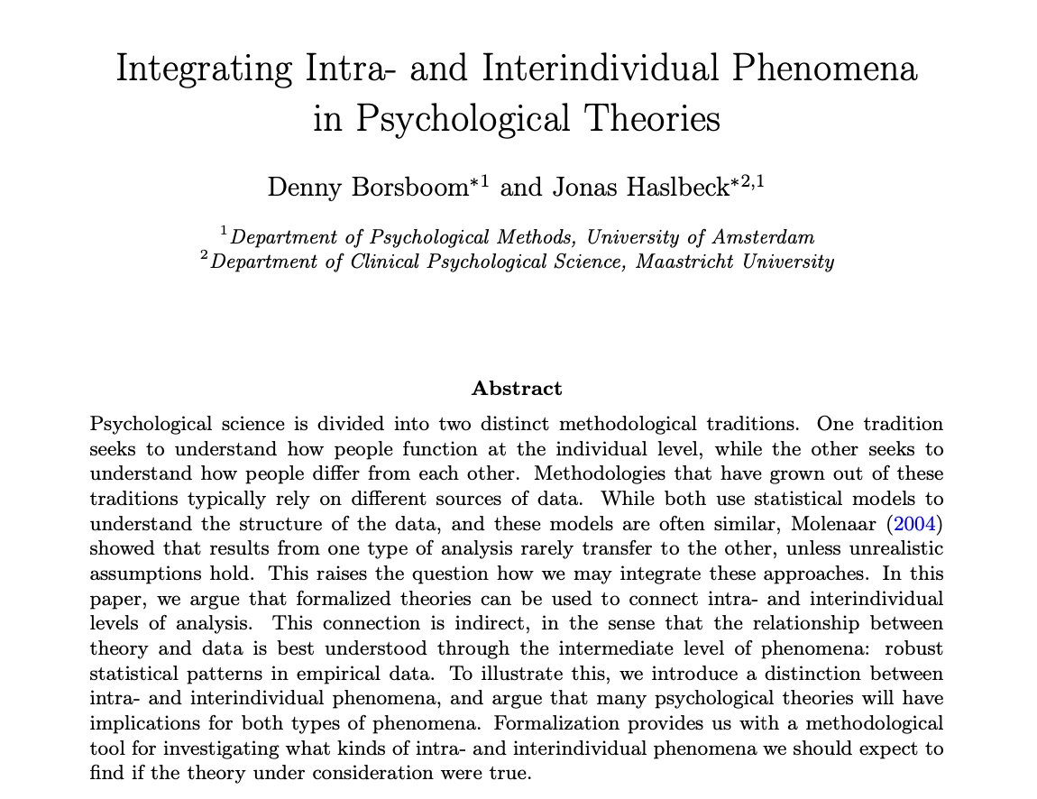 How  can we integrate empirical findings at the interindividual and  intraindividual levels? In our new paper, we address this question by  discussing the relationship between phenomena and theories at both  levels.