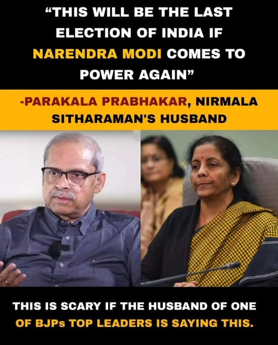If  #nirmala mam husband saying this ..they think twice before going to vote for dictactor Modi. 

#saynotobjp #NoVoteToModi #NoVoteT0BJP #BJPMakesDelhiCrimeCapital #BJPFails #BJPHataoSamvidhanBachao