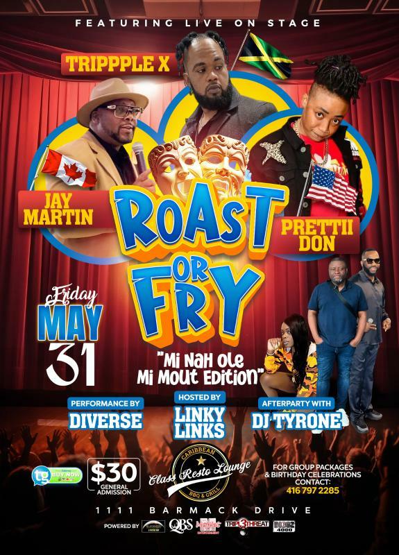 Join us Friday May 31st #Roastorfry #comedynight
🎟 $30 @ ticketgateway #getyourticketsnow

INFO: Advance Tickets, Bday Table, Dinner Reservations
Please contact  @yello_blackmoone #dontmisstheshow #fridaynightout #tellafriend #bringyoursquad #makeitadate #seeyouthere #bethere