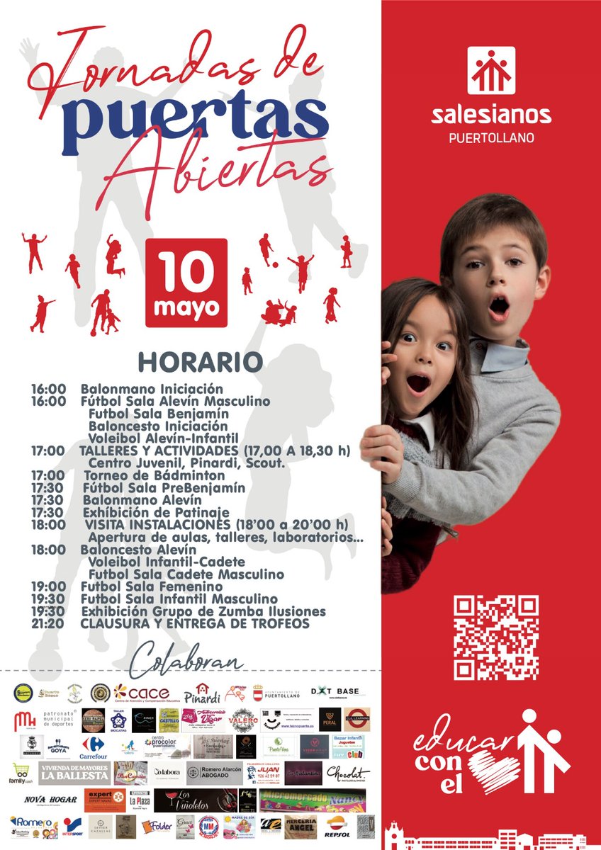 Y mañana, viernes 10, Jornada de #PuertasAbiertas , desde las 16:00 horas hasta las 21:30. Puedes conocer el Colegio y sus instalaciones, hacer deporte, jugar, contactar, informarte... #UnaCasaParaTi #UnSueñoParaTi #SalesianosPuertollano @SalesianosEs @CDSalesianosPto