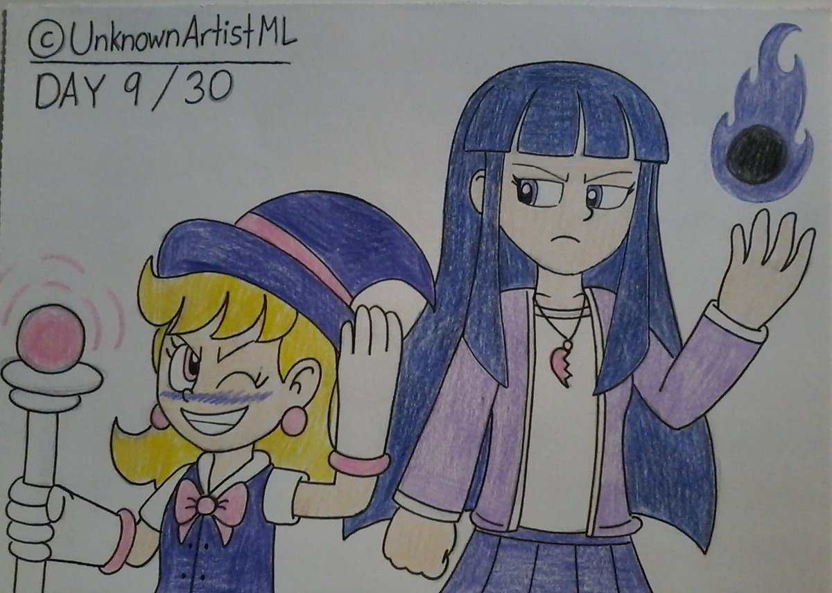 Madeline's MAY-gical Medley DAY 9: Corrosive Darkness. Madeline trained herself to challenge her mentor in a magic duel. Vivian got the toxins but Madeline got the curing magic! #UnknownArtistML #MadelineMonth2024 #TraditionalArt #OC #OriginalCharacter #Magician