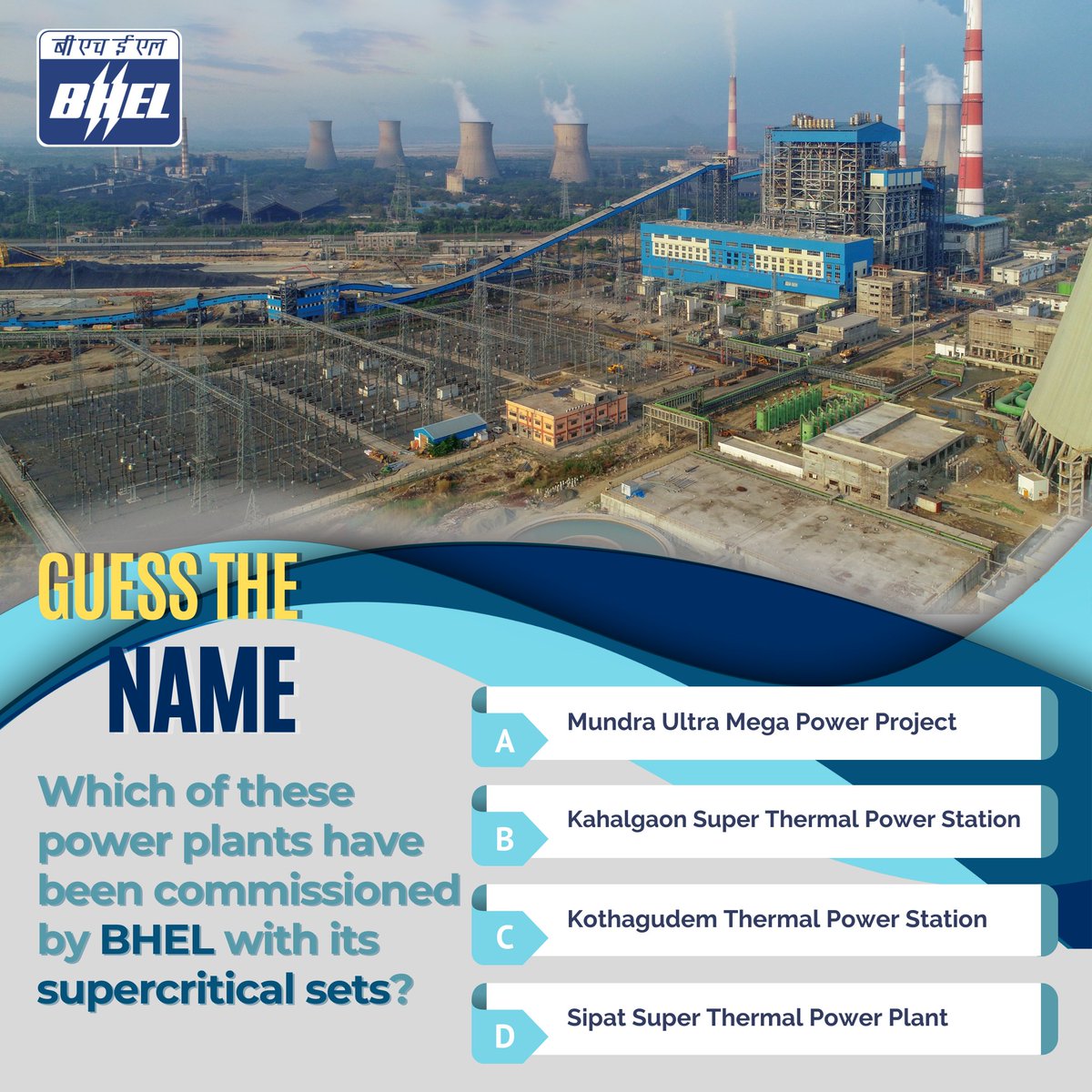 #QuizAlert #BHEL has been pioneering advanced power technologies in India. Can you name in which of these plants has BHEL commissioned its units based on supercritical technology? Drop your answers in the comments section, below. #BHELPride #PoweringProgress #viksitbharat…