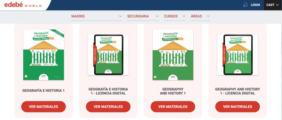 El área de Geografía e Historia#DeOtraManera incorpora nuevos contenidos en los materiales de ESO para desarrollar el pensamiento crítico e invitar al debate en tus clases. Ajustados al nuevo currículo de Madrid para Secundaria. ¡Descúbrelos! 👇 ow.ly/2etc50Rzh8X