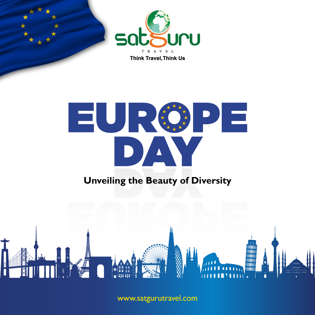 'Happy Europe Day!  Let's ignite our wanderlust and explore the breathtaking landscapes, vibrant cultures, and hidden gems '
.
.
.
.
#EuropeDay #TravelEurope #EuropeanAdventure #EuropeDay   #travel #holiday #holidaypackage #travelcompany #trip #tour #satgurutravel