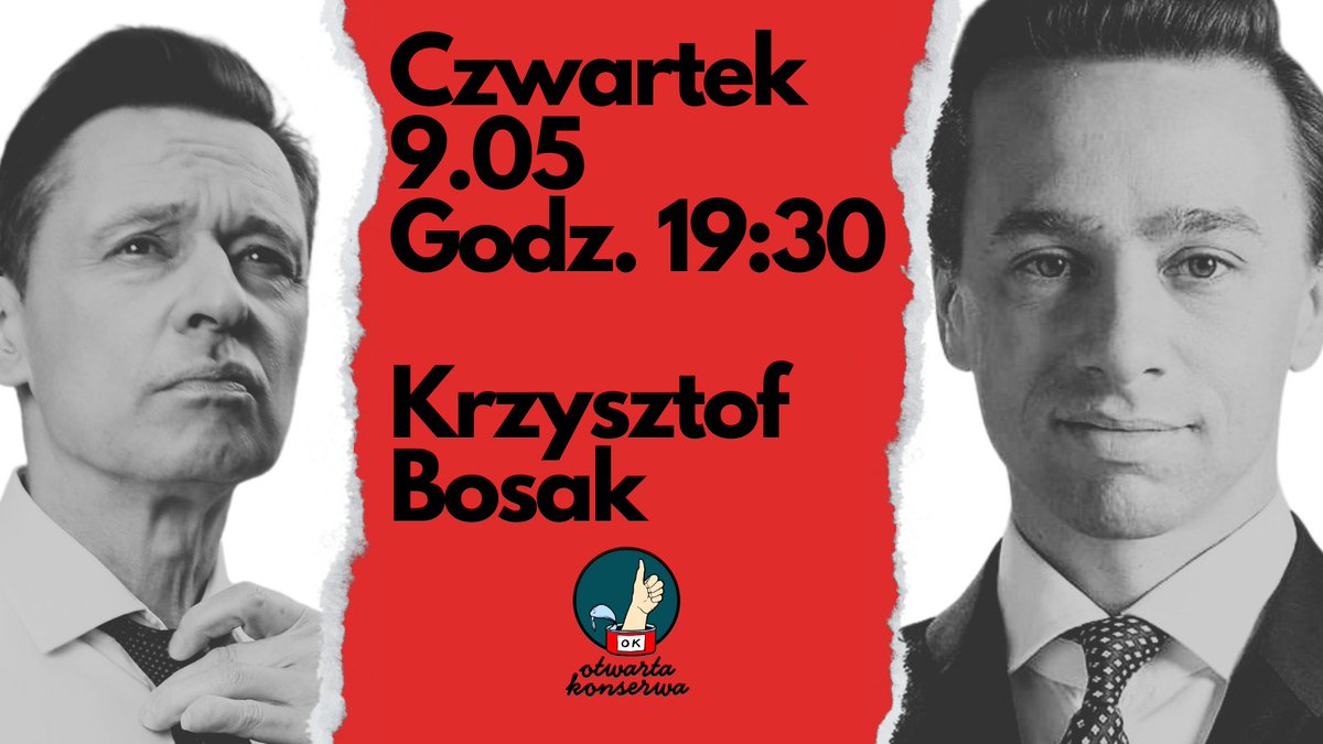 Pierwszym gościem @KZiemiec w #ŻywaKonserwa będzie wicemarszałek Sejmu @krzysztofbosak @KONFEDERACJA_.

Zapraszamy na nasz kanał YT @OKonserwa! 🥫👍
