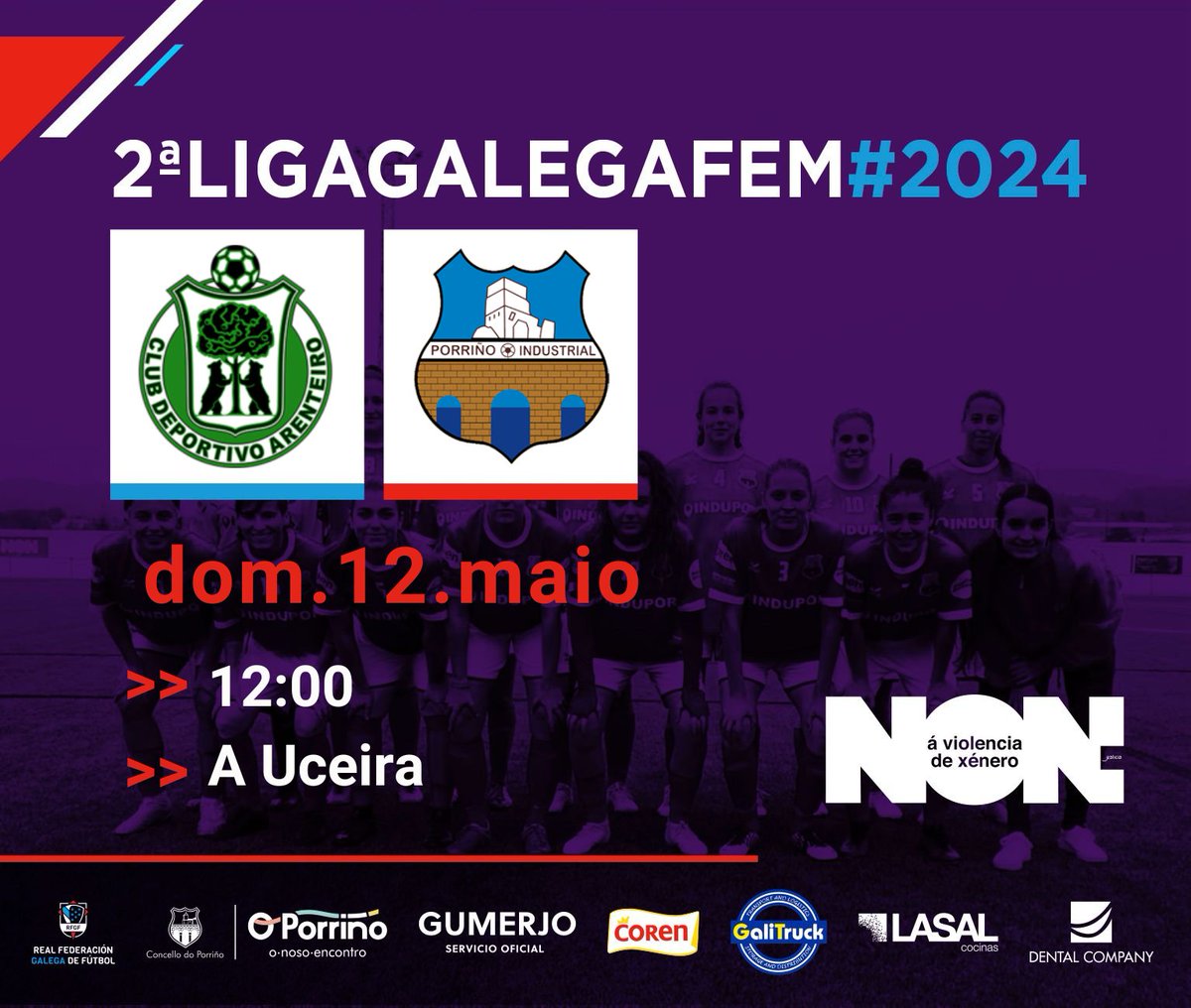 🏆 2° DIVISIÓN GALEGA FEMININA🏆

📅 Domingo 12 de maio
🆚 <a href="/CD_Arenteiro/">CD Arenteiro</a>
⏰ 12:00
🏟️ A Uceira

⚽💪🏼⚽💪🏼

#porriñoindustrialfc #2divisiongallegafemenina #futgal