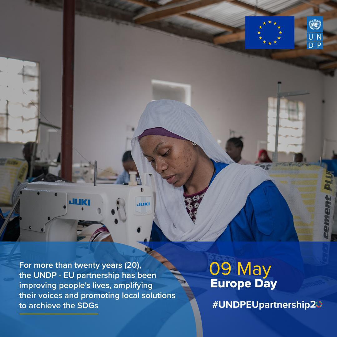 Celebrating #EuropeDay with pride as @undptz and @EuinTz partner to uphold UN Charter principles for peace, security, human rights, & sustainable development. 🤝🌍 #UNDPEUPartnership20 #EuropeDay