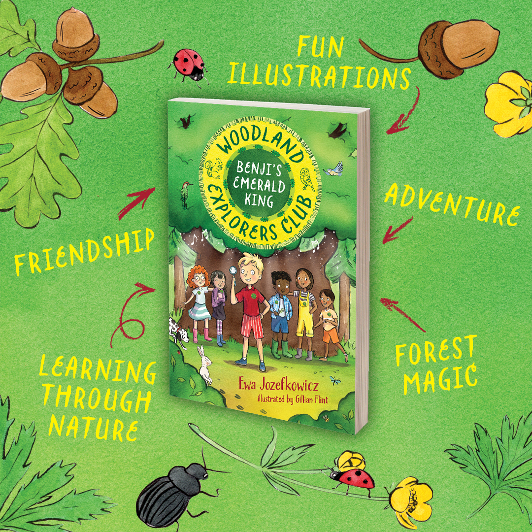 Happy publication day to #BenjisEmeraldKing! 🎉🌳🌿

The #WoodlandExplorersClub is a brand new series perfect for ages 5+ by @EwaJozefkowicz, with fun illustrations on every page by Gillian Flint.

Get it here: bit.ly/49J74bf 🌼